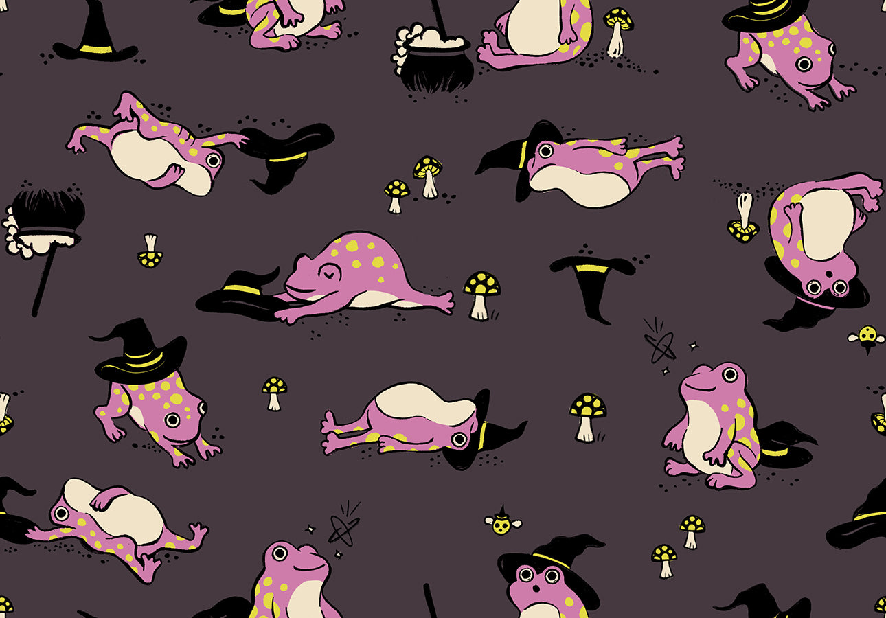 PREORDER - WITCH FROGS & MUSHROOMS - EGGPLANT - FREAKY FAMILIARS - Ruby Star Society