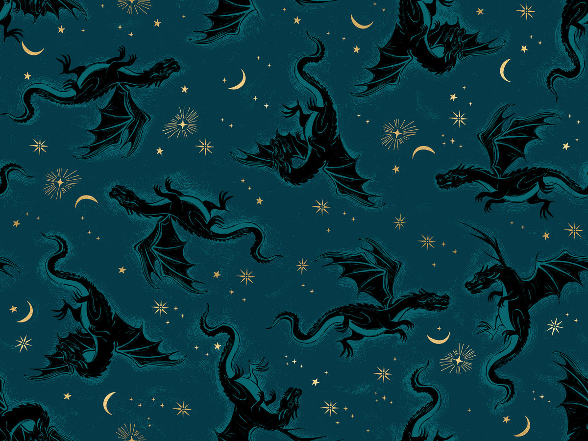 Etched Dragons - Galaxy - Metallic  - FIREGLOW - RUBY STAR SOCIETY