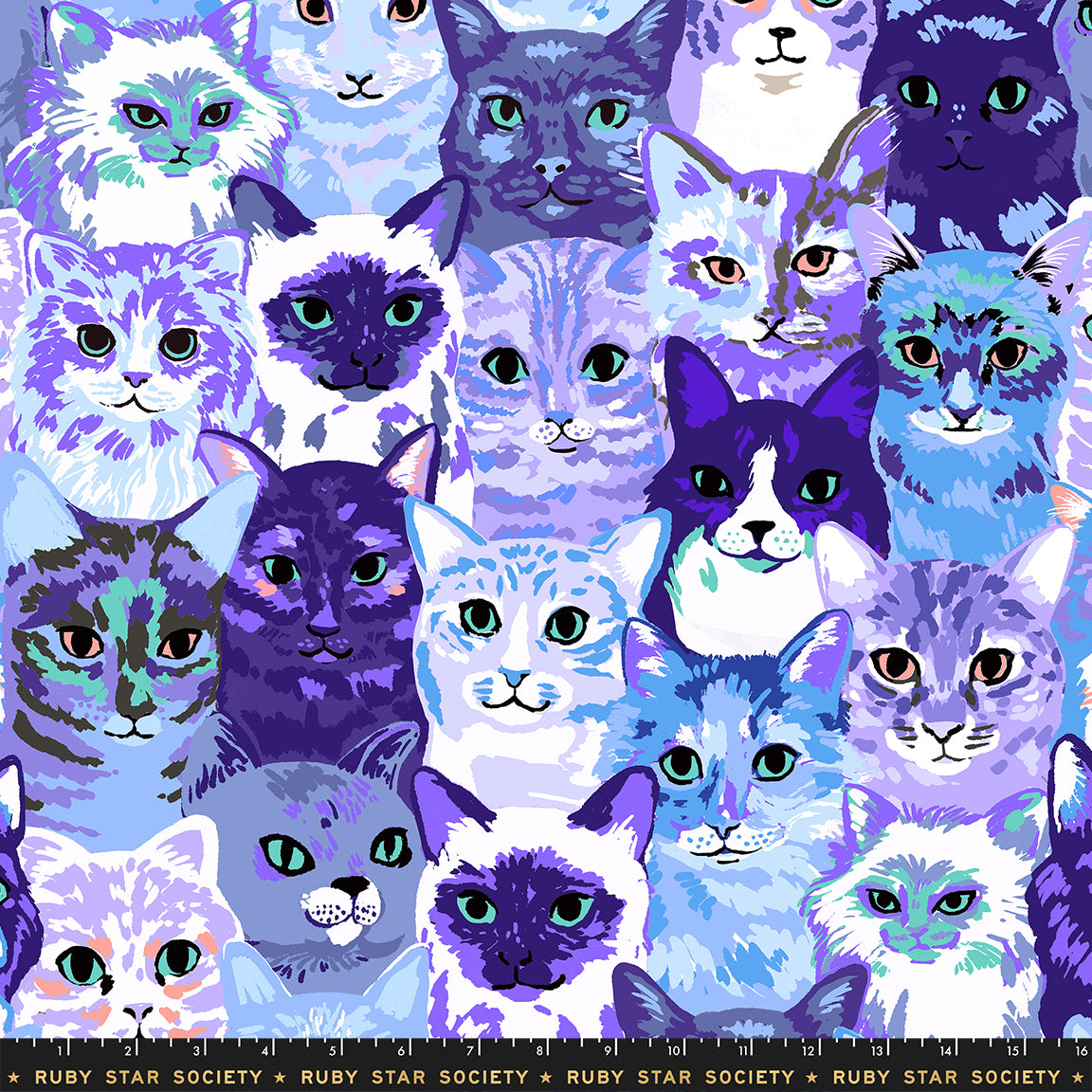 PREORDER - Hundreds of Cats - Blue - Oops! All Cats - Ruby Star Society