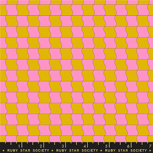 Sugar Cone 2 - Ruby Star Society - Wavy Check - Goldenrod