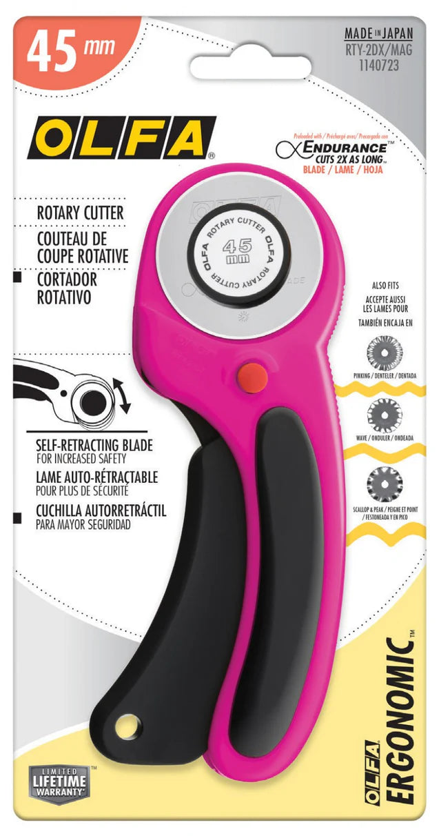 OLFA RTY-2DX 45MM Ergo Cutter Magenta