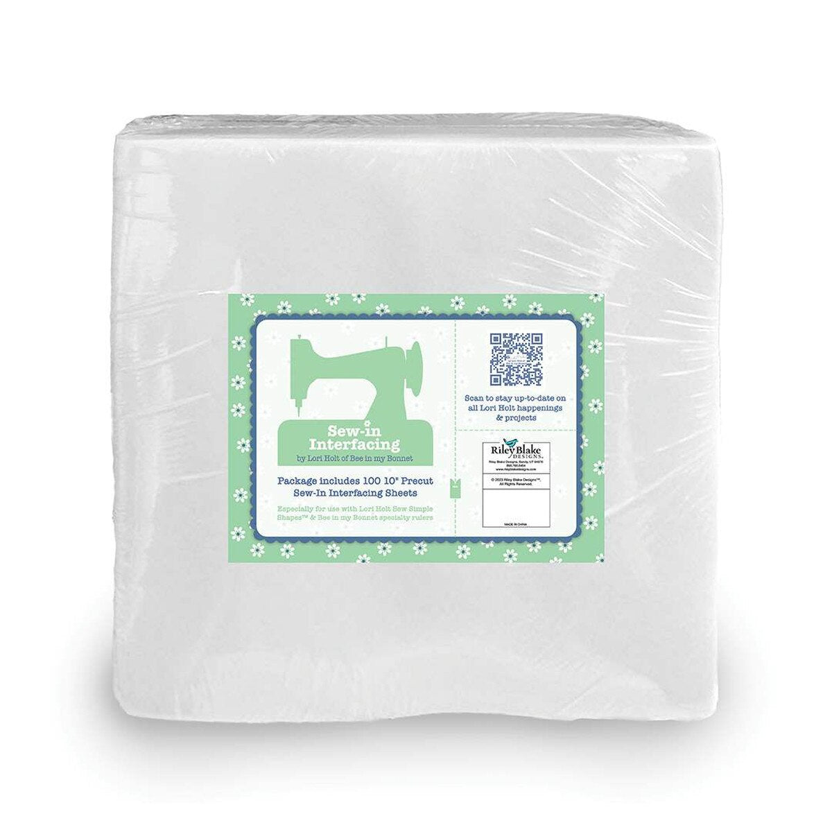 Lori Holt 10" Precut Sew-in Interfacing - 10" precut squares, 100 pk