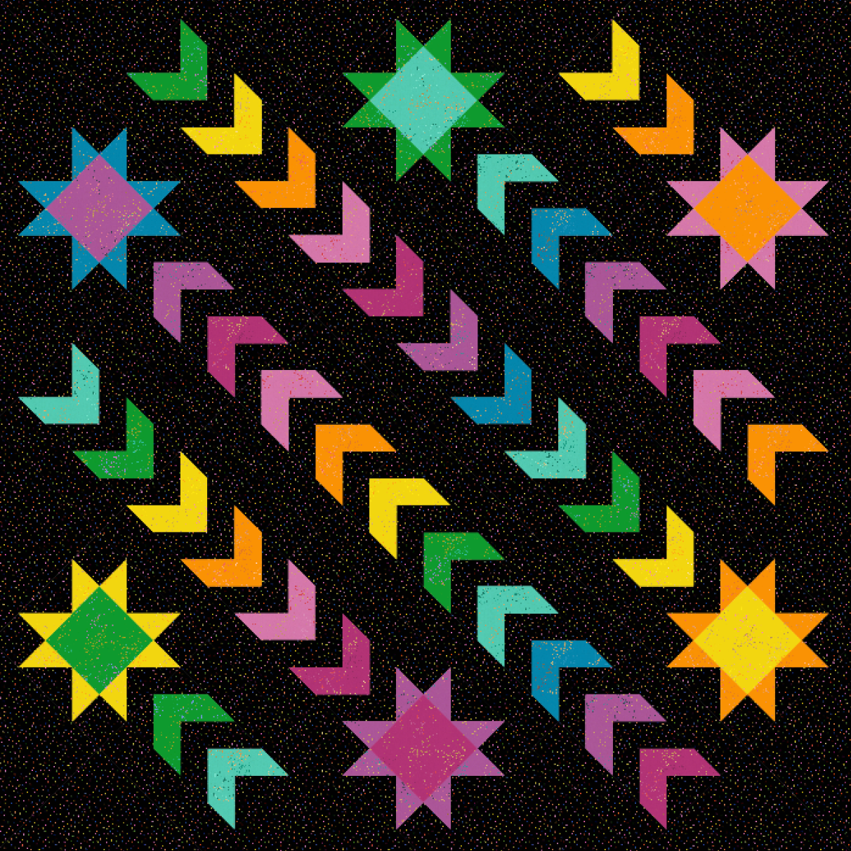 Coming Soon! Sign Up to be Notified! Petrova Quilt Kit - Baby Size 45"x45" - Dark Speckled Version