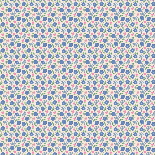 Hey Darlin - Periwinkle - Bluebells & Buttercups - Poppie Cotton