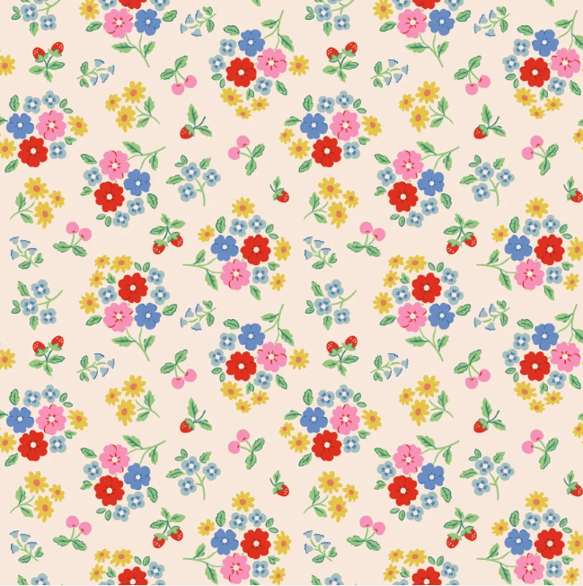 Bluebells & Buttercups - White - Bluebells & Buttercups - Poppie Cotton
