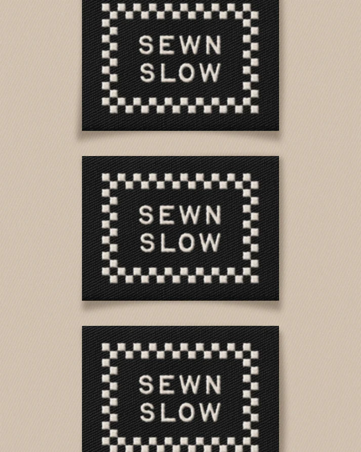 Slow Sewn - Black - Sewing Labels - Matchy Matchy Sewing Club