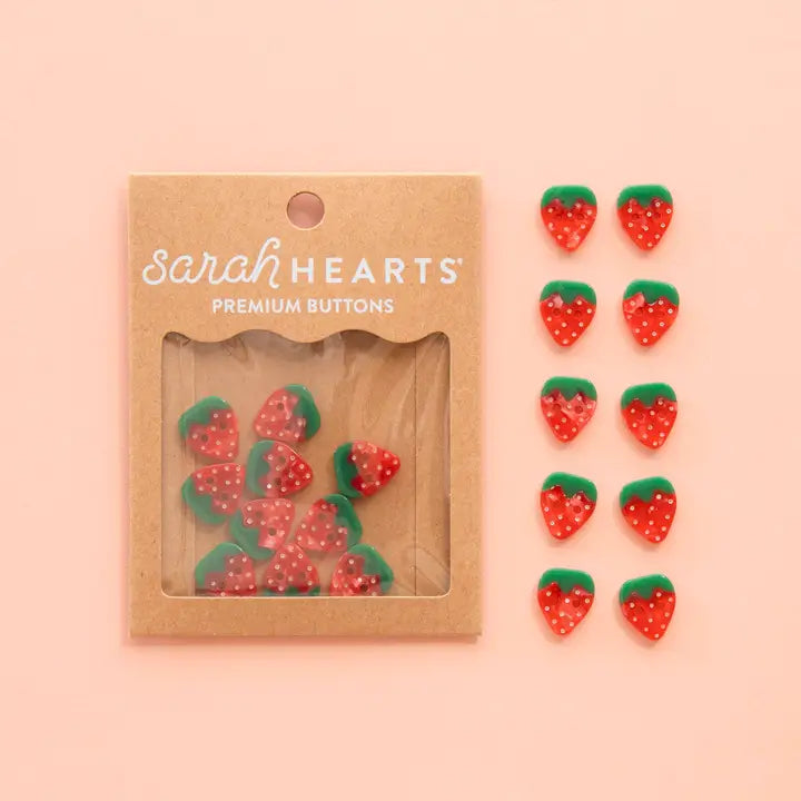 Strawberry Buttons - Small 5/8"