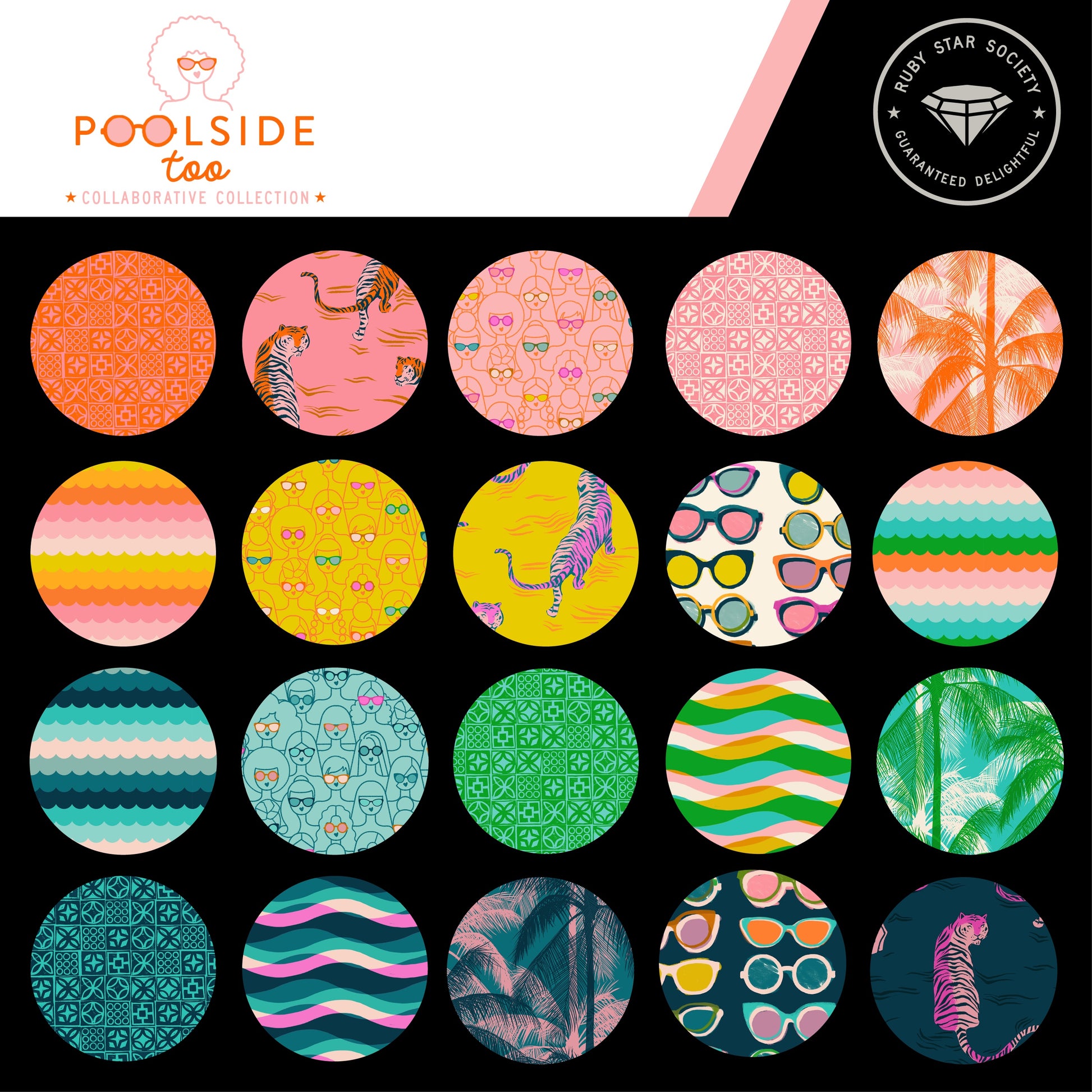 PREORDER - FAT QUARTER BUNDLE - FULL COLLECTION  - POOLSIDE TOO - Ruby Star Society