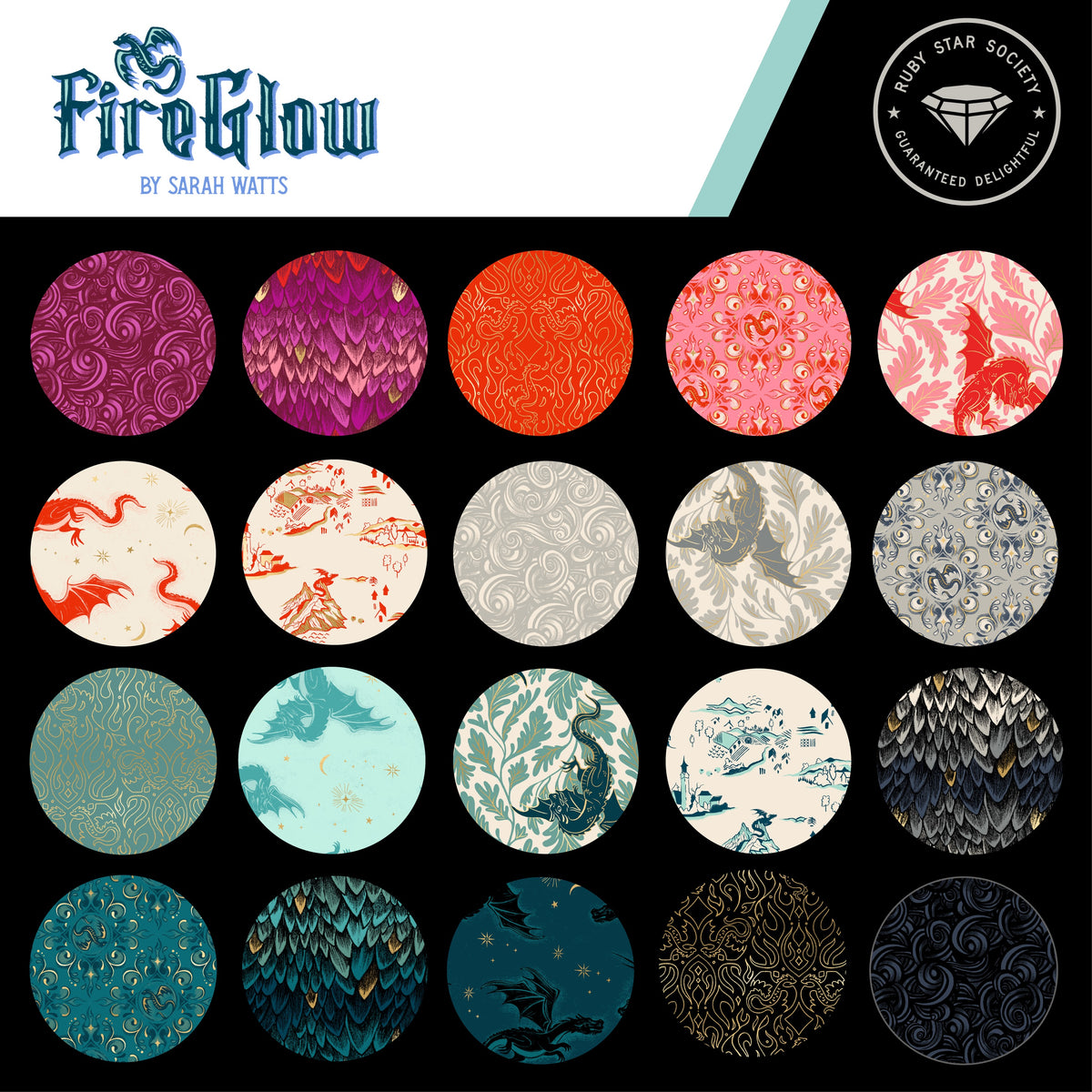 Half Yard Bundle - Fireglow - Ruby Star Society