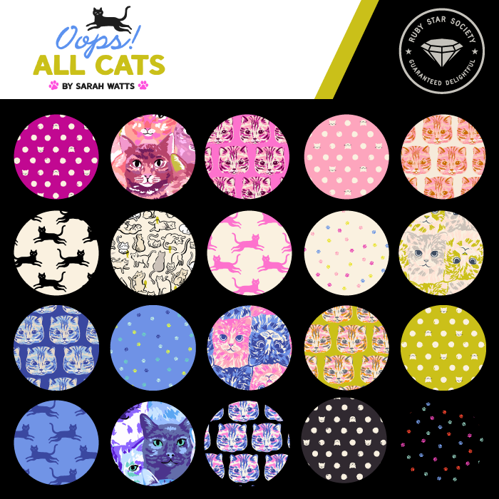 PREORDER - Charm Pack - Oops! All Cats - Ruby Star Society