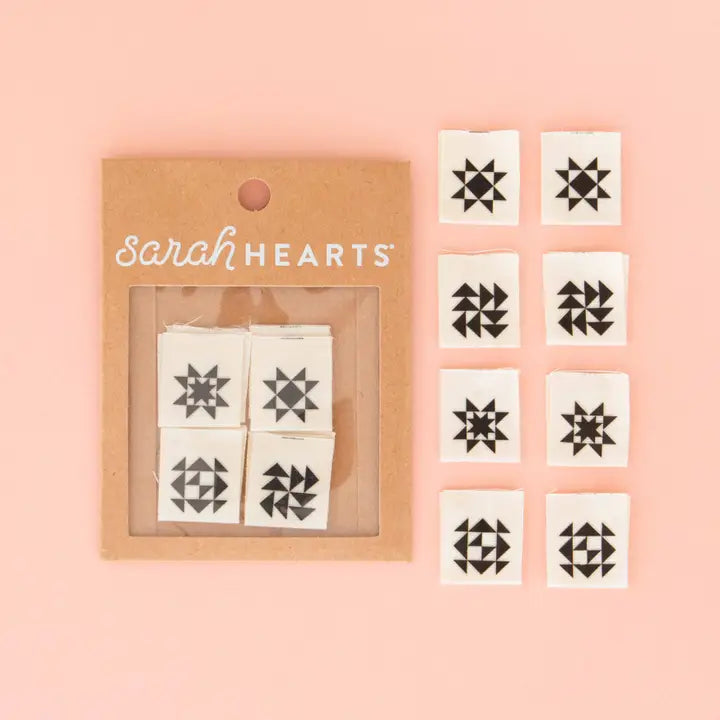 Black Quilt Block Multipack - Sewing Organic Cotton Quilt and Garment Labels