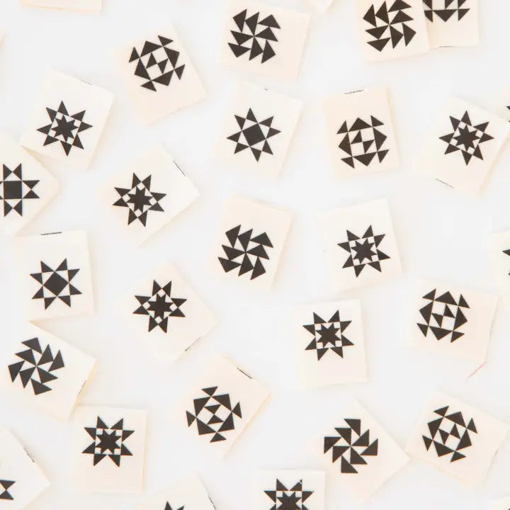Black Quilt Block Multipack - Sewing Organic Cotton Quilt and Garment Labels