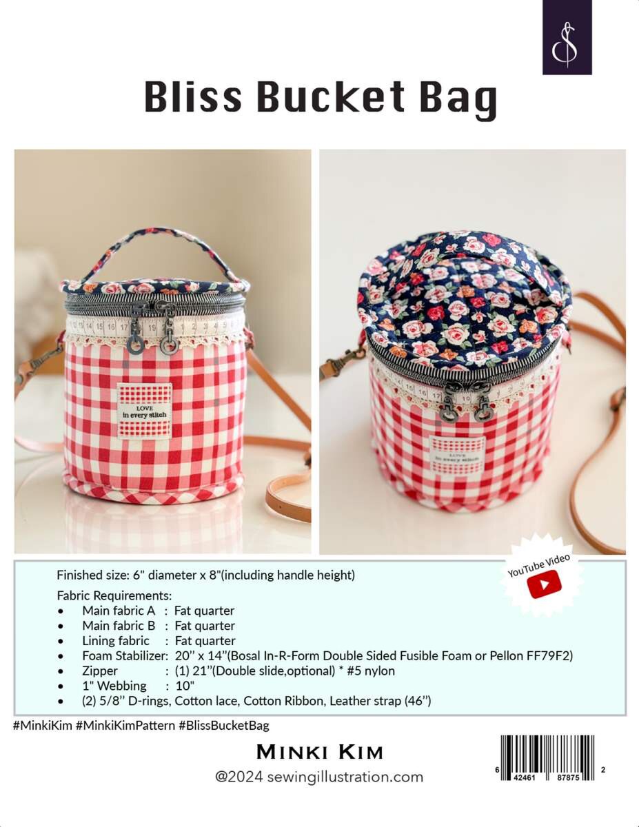 Bliss Bucket Bag Pattern by Minki Kim - Paper Printed Pattern