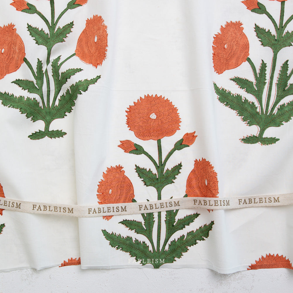 Boho Floral in Sienna - Indian Block Prints - Fableism
