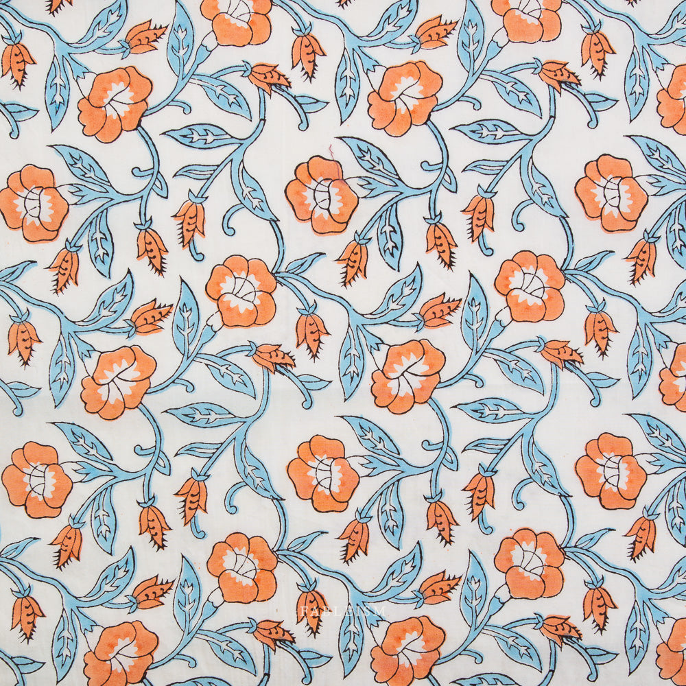 Trumpet Vines in Winter - Indian Block Prints - Fableism