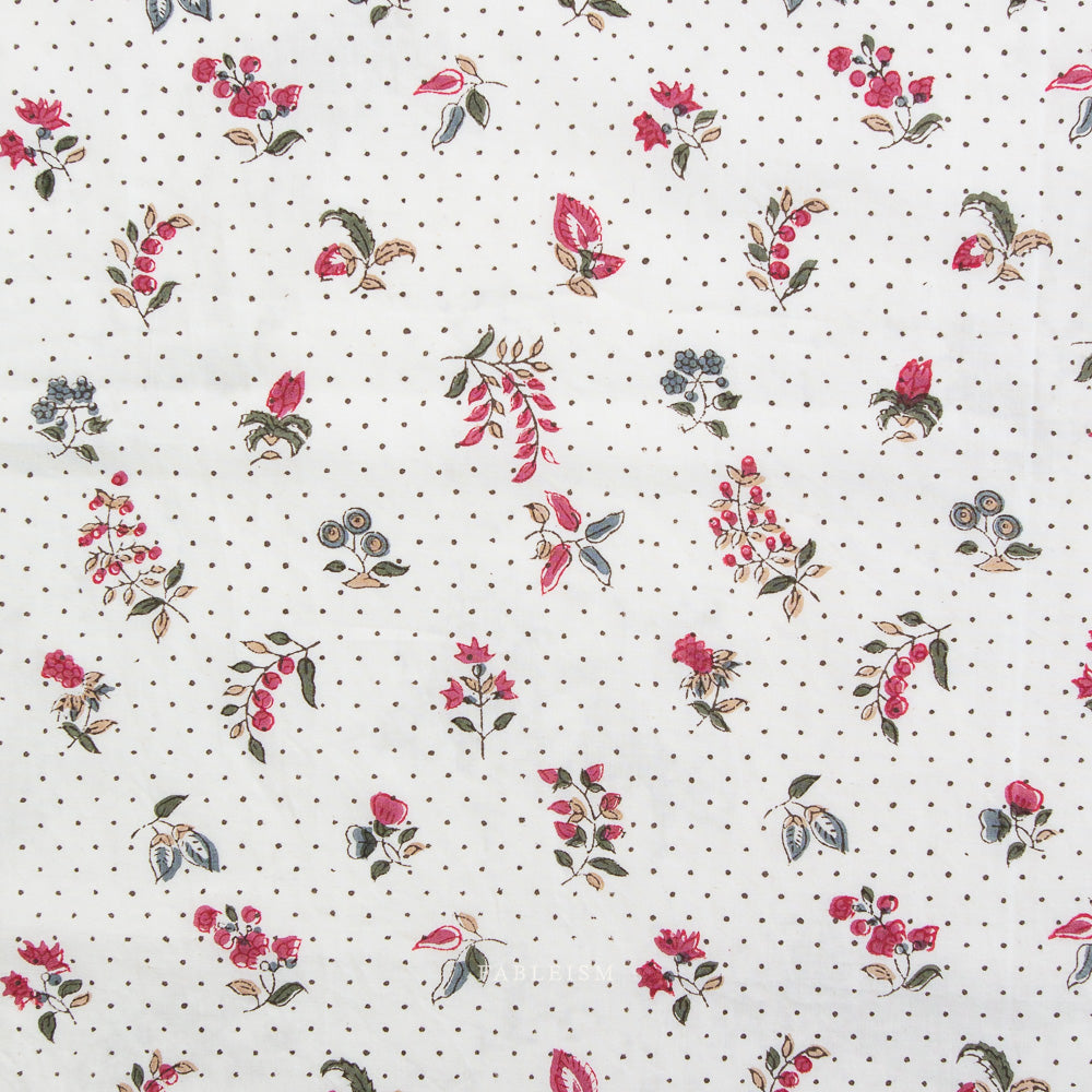 Dottie Floral in Cream - Indian Block Prints - Fableism