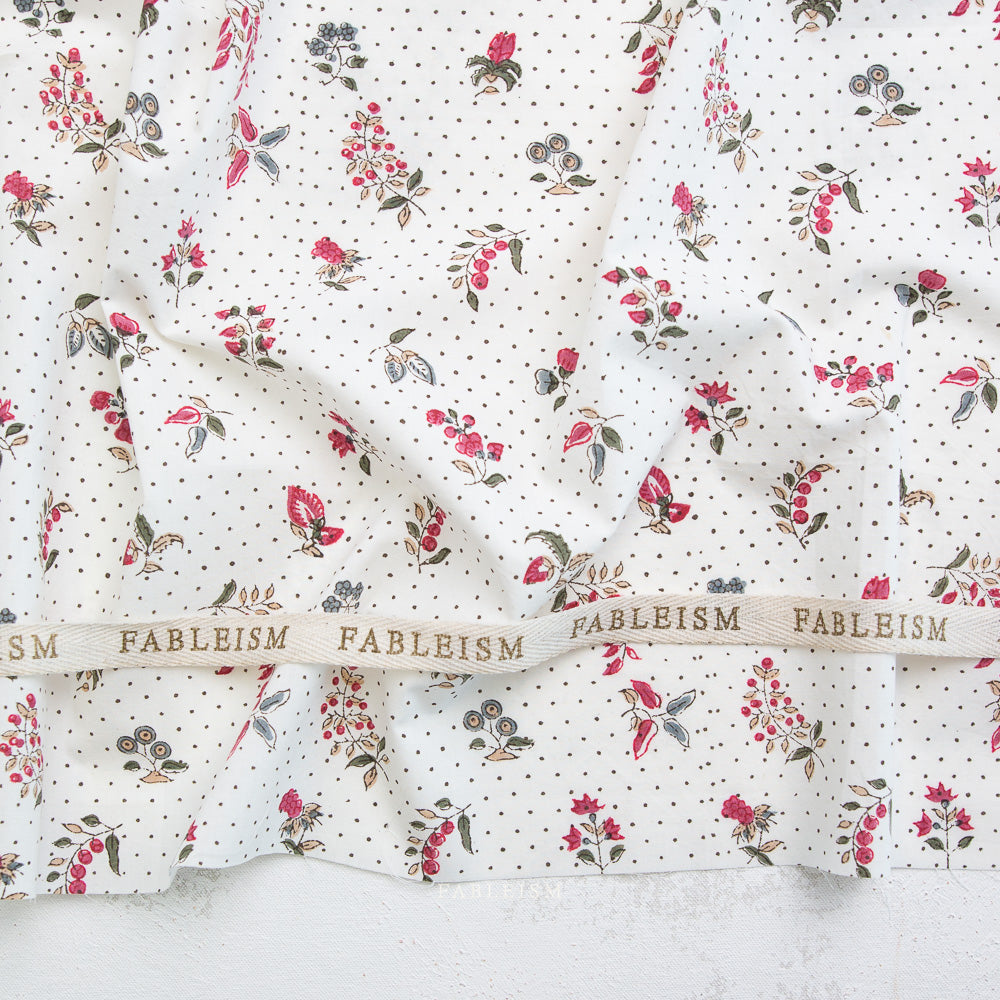 Dottie Floral in Cream - Indian Block Prints - Fableism