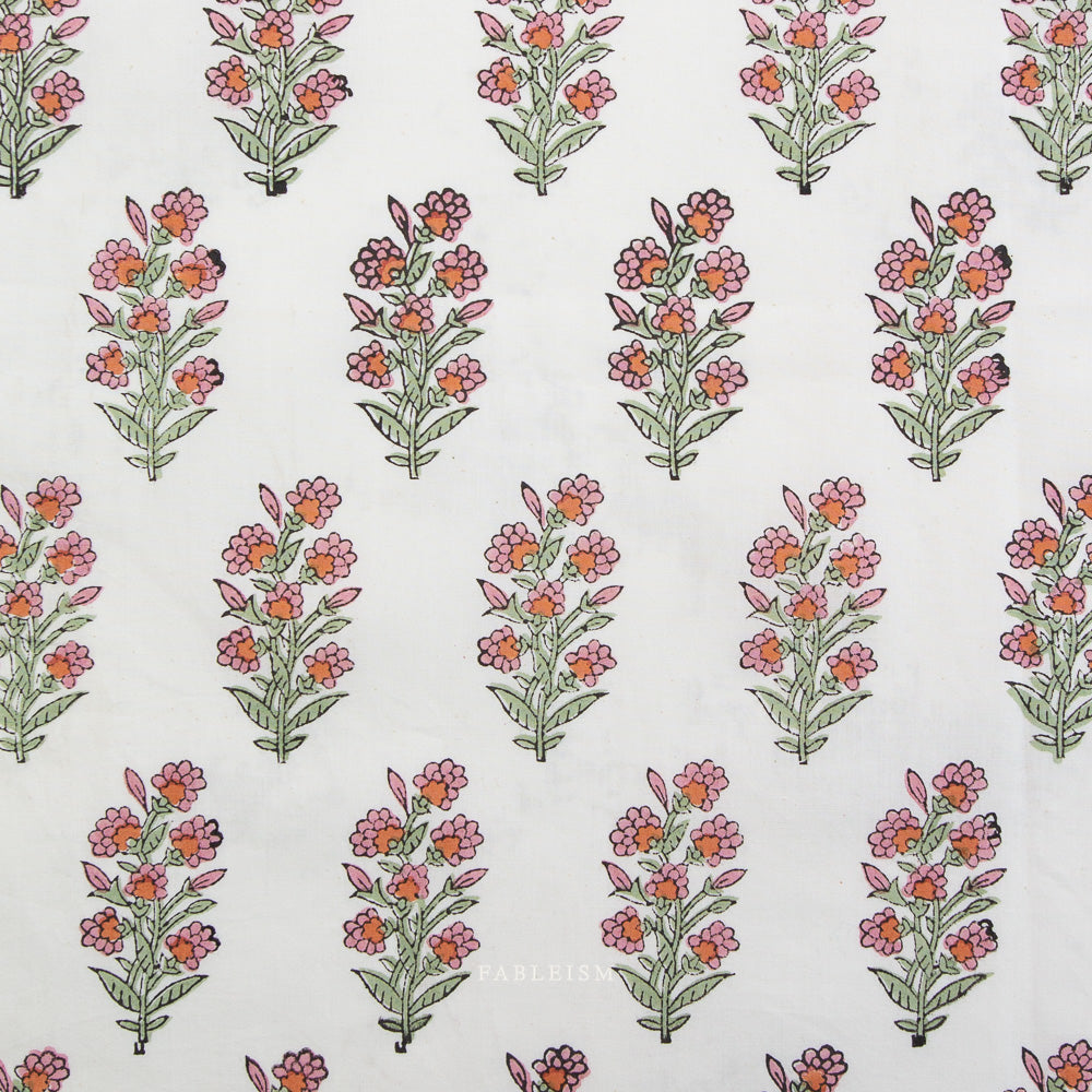 Wild Floral in Blushing - Indian Block Prints - Fableism