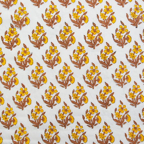 1 yard - end of bolt deal - Weekend Floral in Summer - Indian Block Prints - Fableism