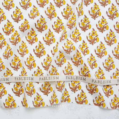 1 yard - end of bolt deal - Weekend Floral in Summer - Indian Block Prints - Fableism