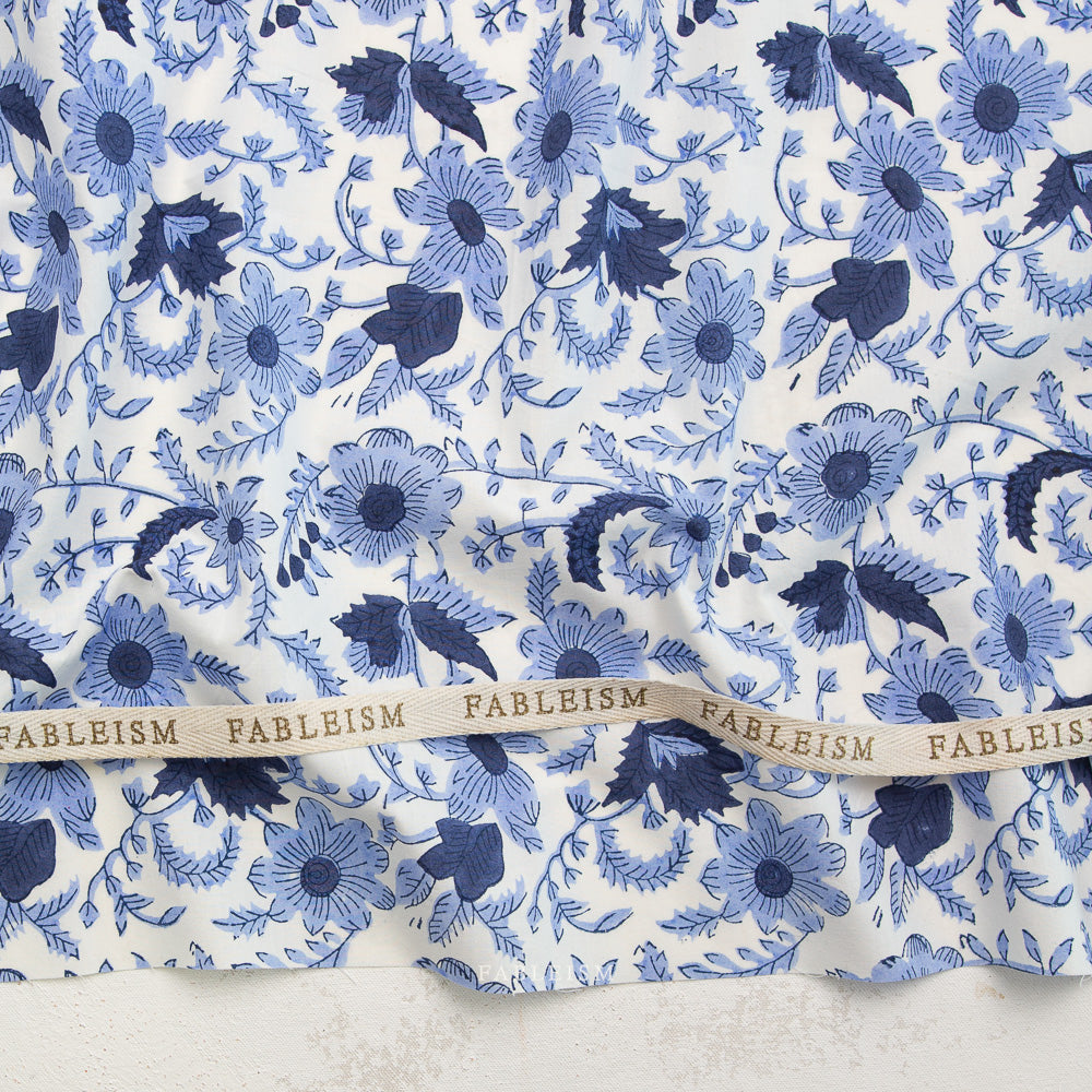 Country Floral in Blue - Indian Block Prints - Fableism