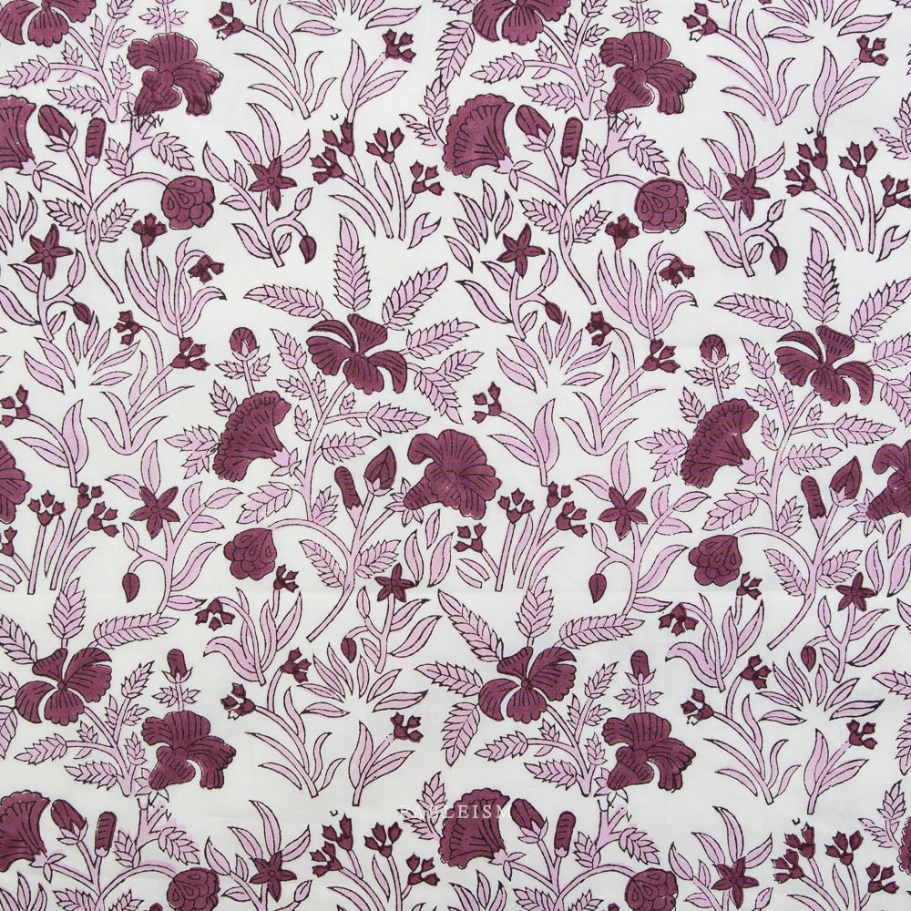 Cozy Floral in Purple - Indian Block Prints - Fableism