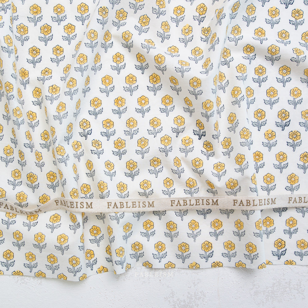 Flowerling in Yellow - Indian Block Prints - Fableism