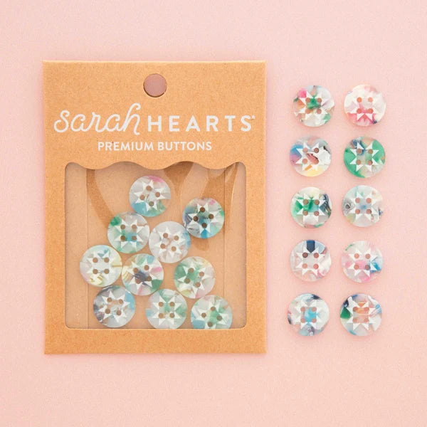 Confetti Quilt Star Buttons - Small 5/8"