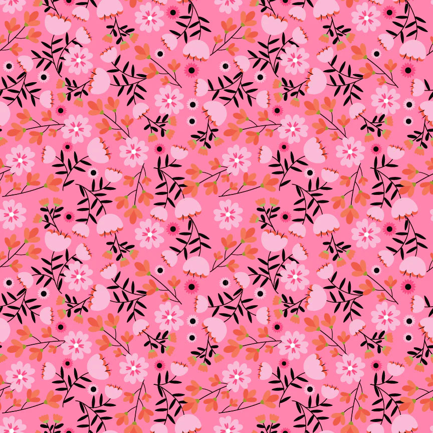 Poppie Cotton - Not Scary - Pumpkin Pie - Pink