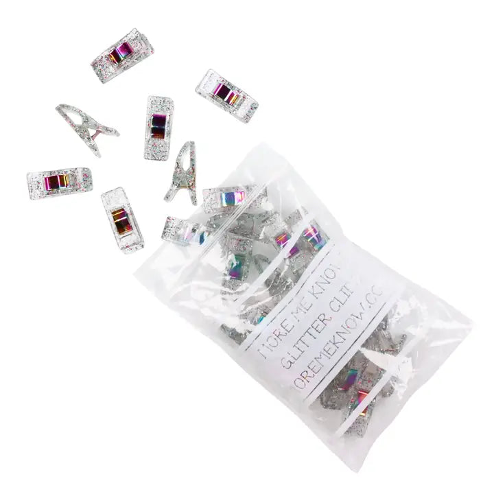 Returning Soon! Sign up to be notified when in stock! Clear Glitter Clips - 25 Pack