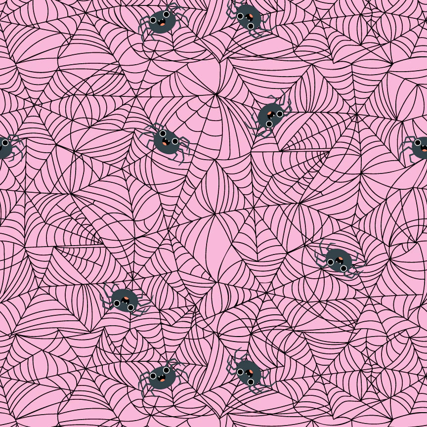Poppie Cotton - Not Scary - Spunky Spidey - Pink