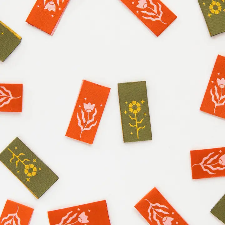 Floral Design Multipack - Woven Sewing Labels