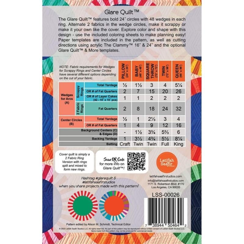 Glare Quilt Pattern & Acrylic Template Set