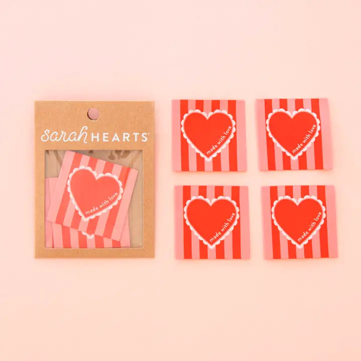 Made with Love Heart - Sewing Woven Quilt and Garment Labels