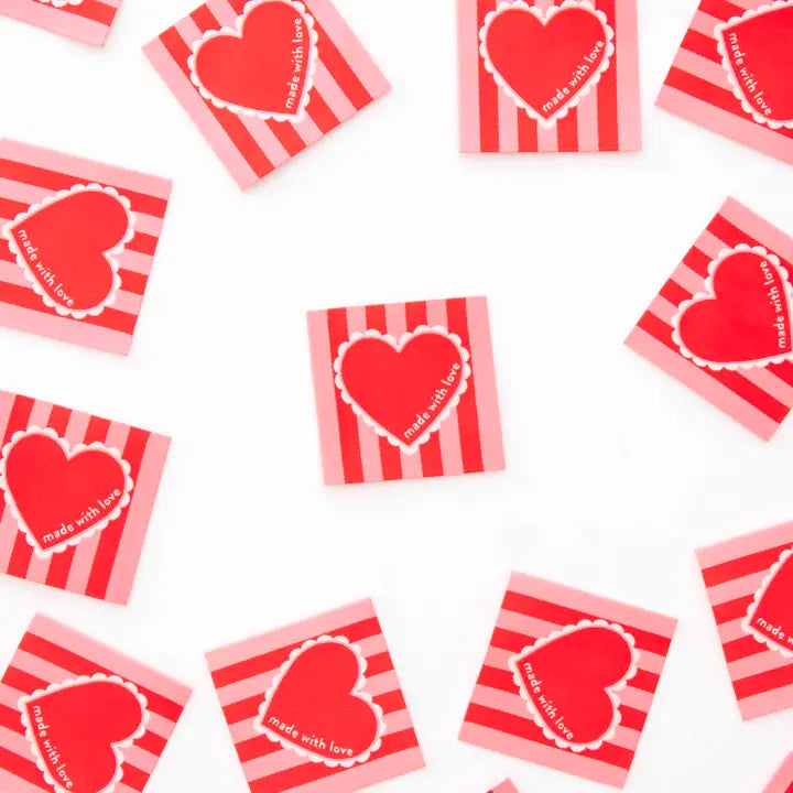 Made with Love Heart - Sewing Woven Quilt and Garment Labels
