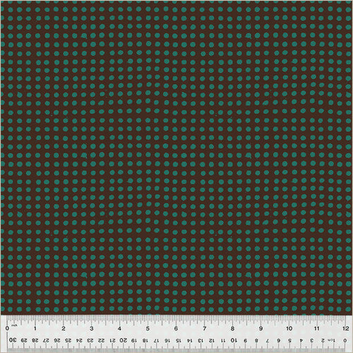 1 Yard - End of Bolt Clearance - Dots - Truffle/China Blue - Heather Ross Ruby + Bee Blenders