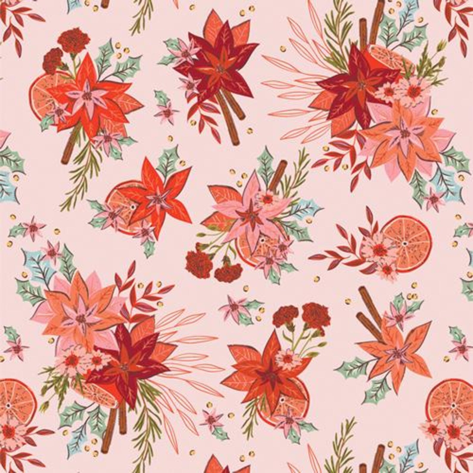 Yuletide Blossoms - Christmas in the Cabin - Art Gallery Fabrics