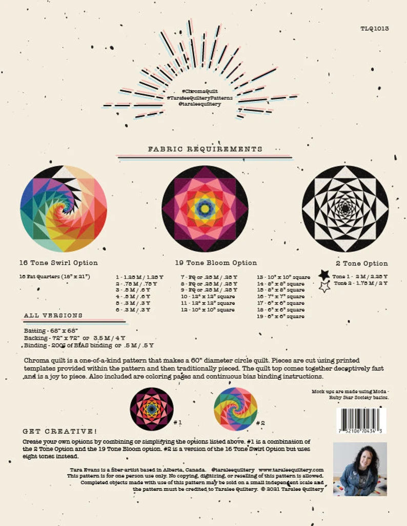 Chroma - Tara Lee Quiltery - Printed Pattern