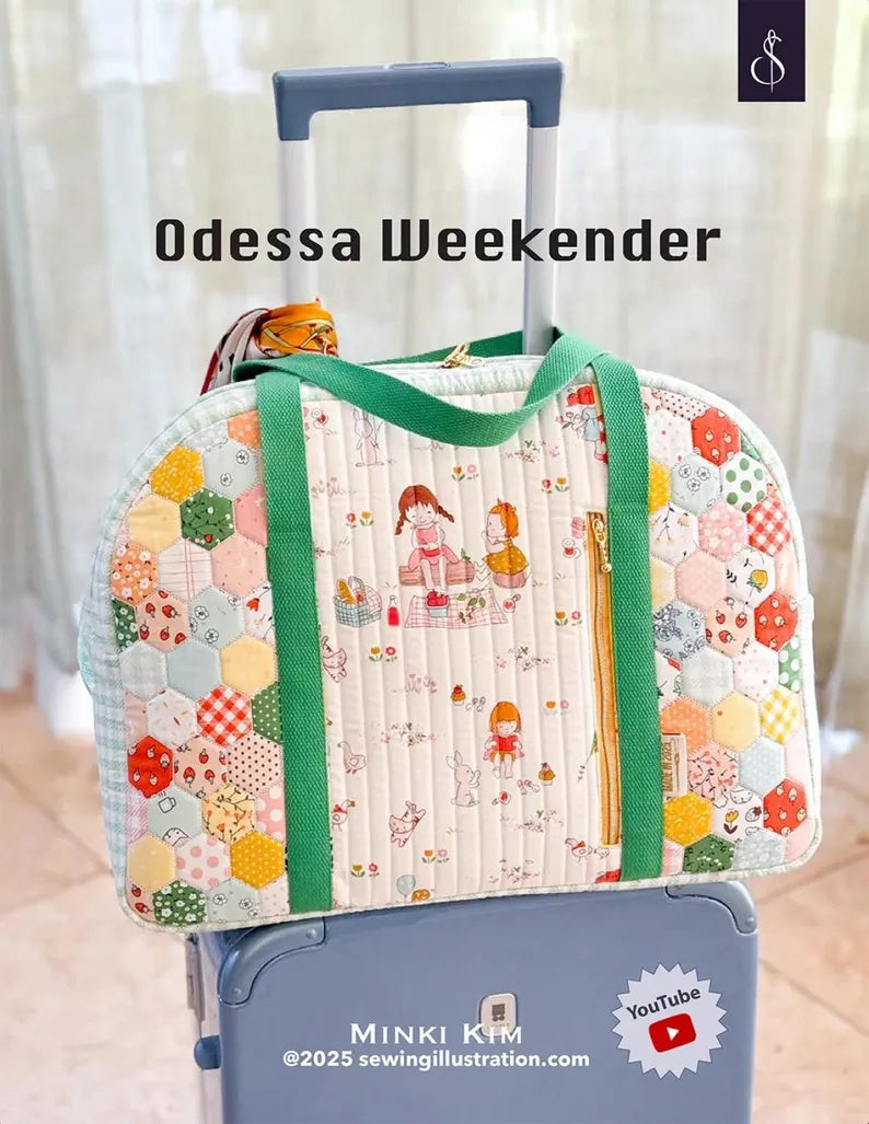 Odessa Weekender Bag Pattern by Minki Kim Sewing Illustration - Paper Printed Pattern