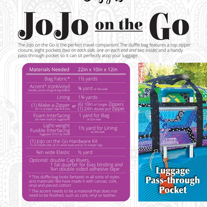Jojo on the Go Duffle Bag Pattern - Printed