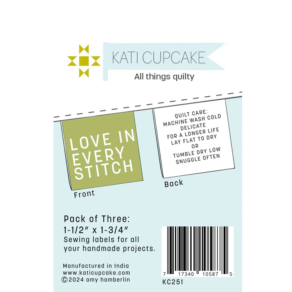 Sew In Labels - Love in Every Stitch + Quilt Care - Kati Cupcake