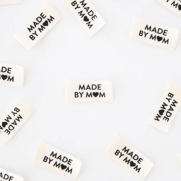 Made by Mom - Sarah Hearts - Sewing Woven Clothing and Quilt Labels - Organic cotton