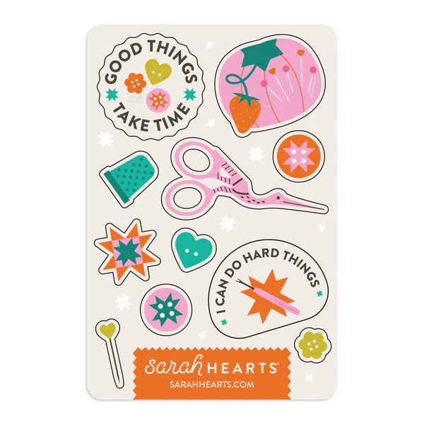 Favorite Notions Sticker Sheet - Sarah Hearts