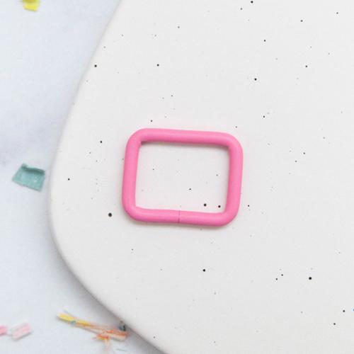 1" Rectangle Ring - Pastel Pink