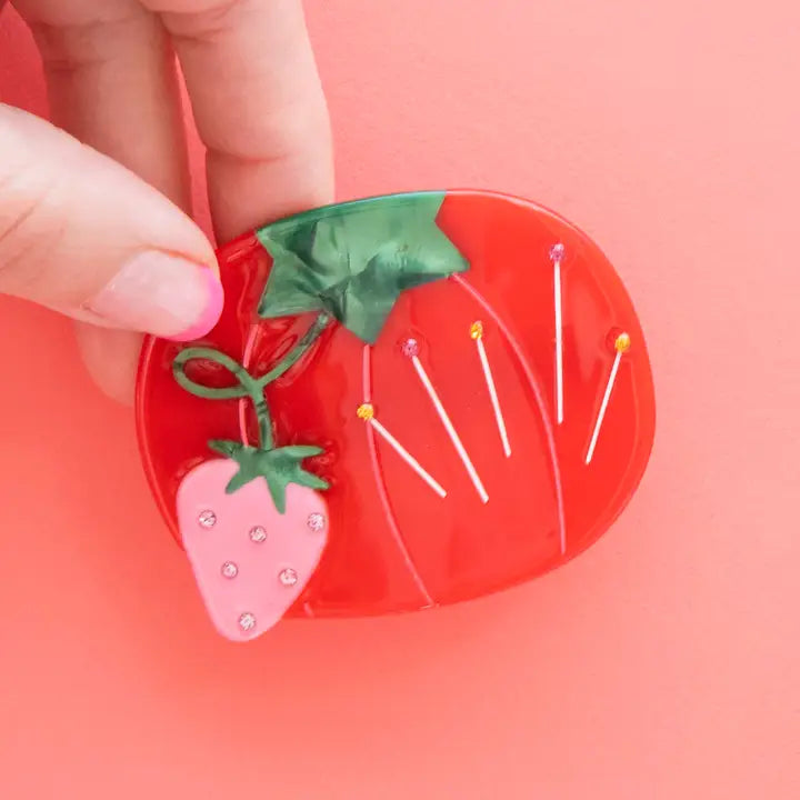 Tomato Pincusion French Barrette Hair Clip