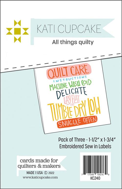 Sew In Labels - Quilt Care - Kati Cupcake
