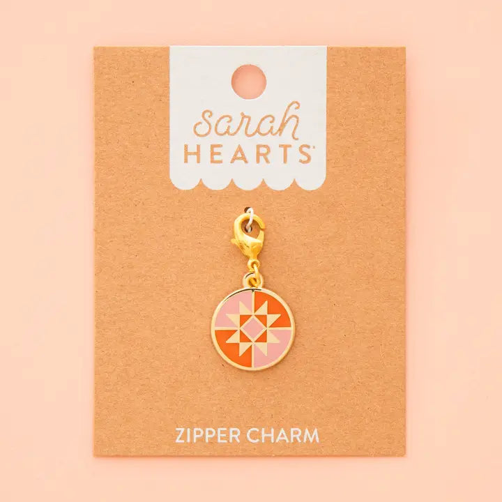 Round Quilt Star Zipper charm
