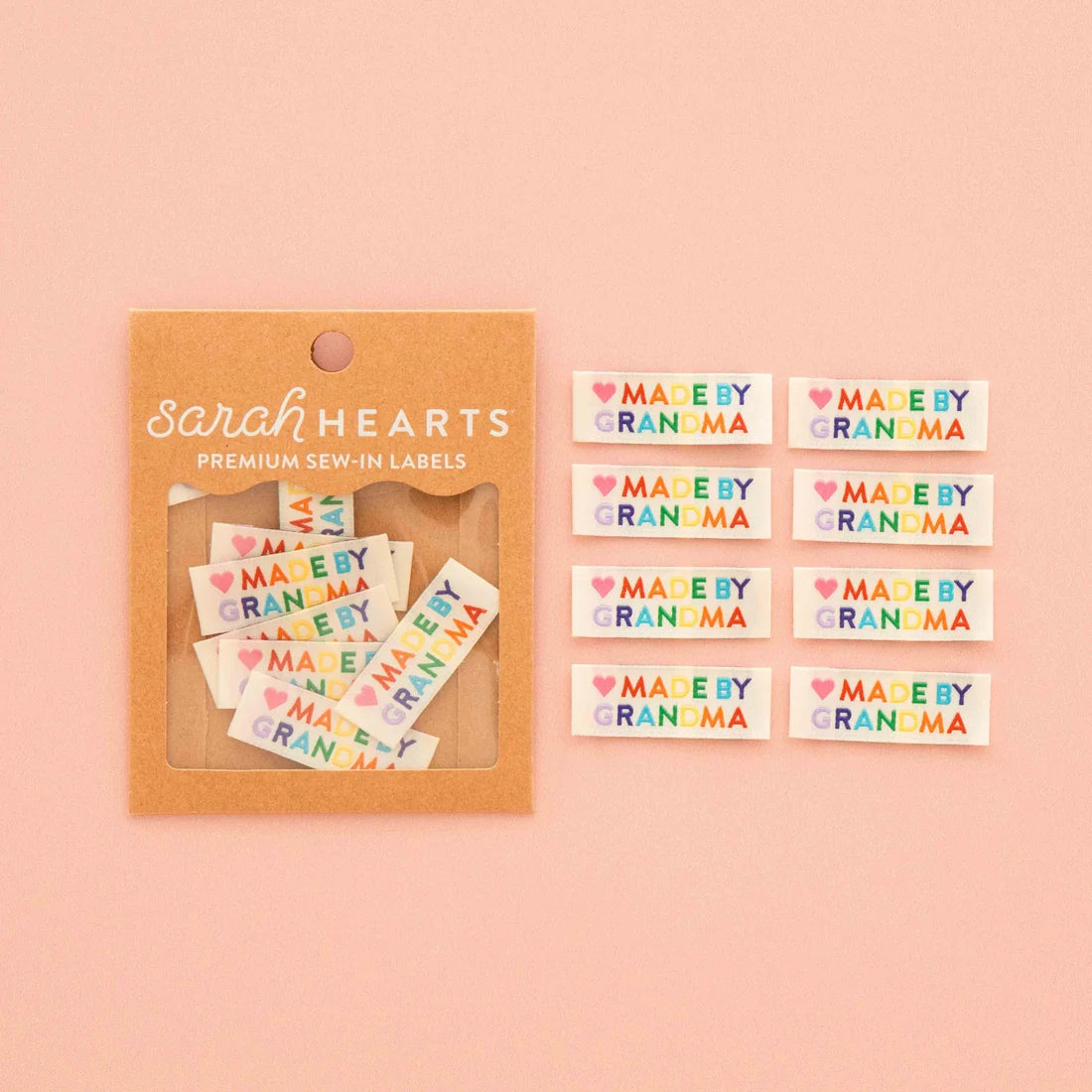 Made by Grandma Rainbow Woven Sewing Label - Woven Sewing Labels