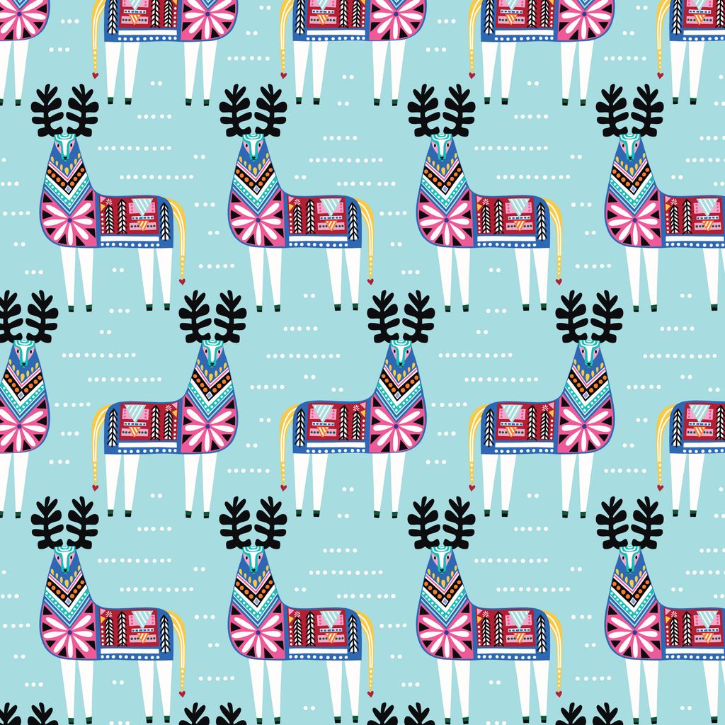 Reindeer - Blue - Reindeer Romance - Cloud9 Fabrics