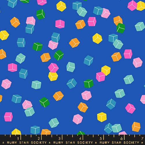 Colorful geometric shapes on a blue background with Ruby Star Society label.